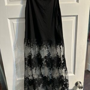 Black & White Floral Lace Long tanks for layering